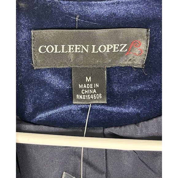 COLLEEN LOPEZ Women's Blue Floral Embroidered Velvet Blazer NWT Medium - Picture 4 of 6